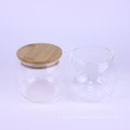 borosilicate glass jar jam round glass jar cork lid for kitchen